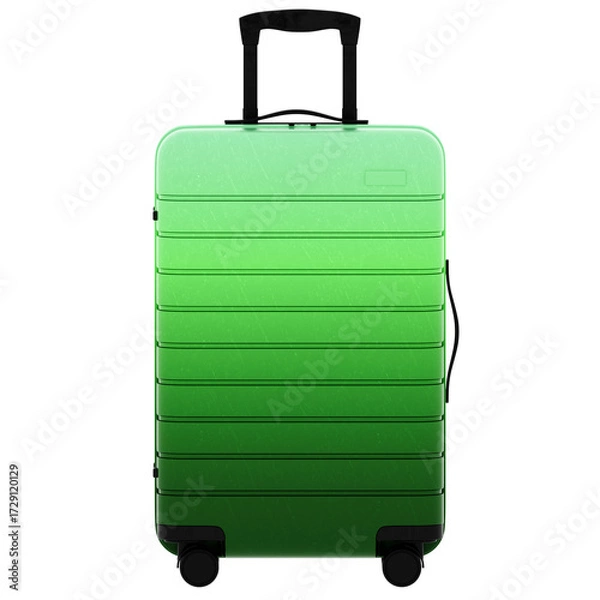 Fototapeta 3d render green hard shell suitcase with transparent background