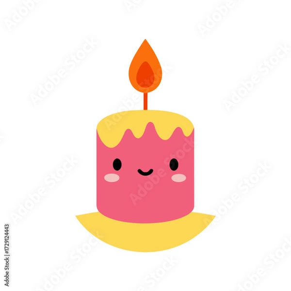 Fototapeta Vector art of a cute candle