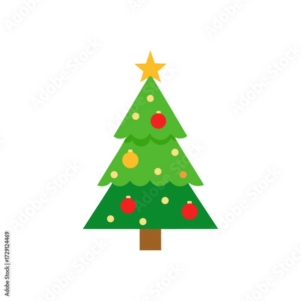 Fototapeta Vector art of a Christmas tree