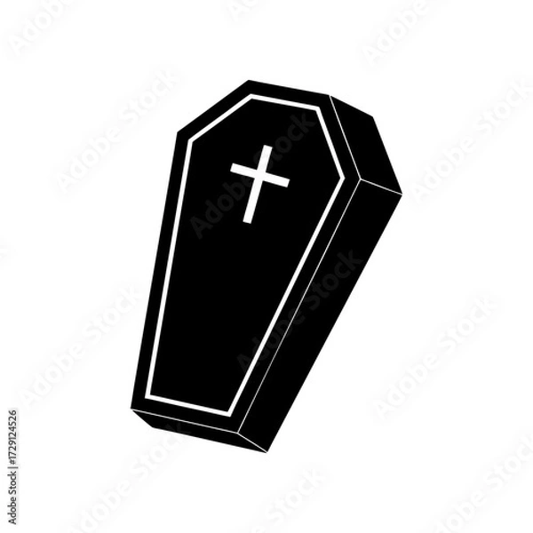 Fototapeta Vector silhouettes of a coffin