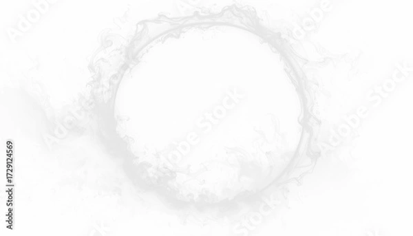 Fototapeta PNG of a dynamic smoky swirl forming a glowing circular portal ring