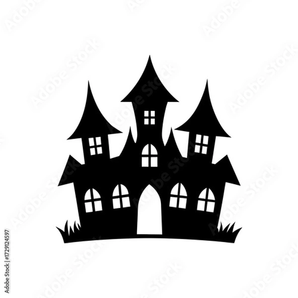 Fototapeta Vector silhouettes of a haunted house