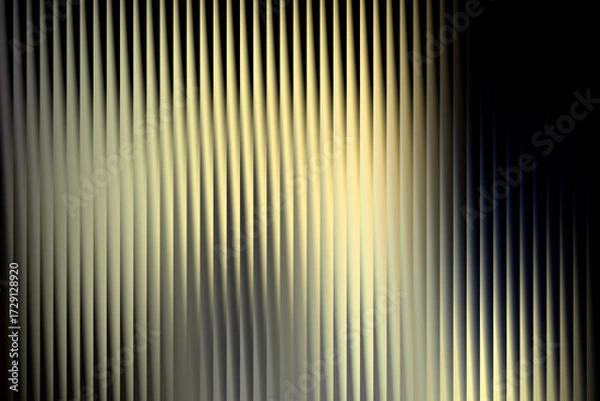 Fototapeta Abstract vertical lines with a golden yellow and white gradient on a dark background