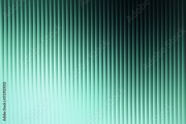 Fototapeta Abstract vertical ribbed texture with a gradient of teal and dark green hues