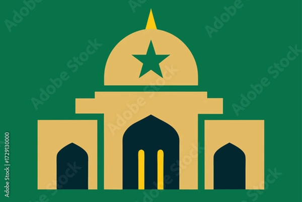 Obraz islamic calligraphy of mosque