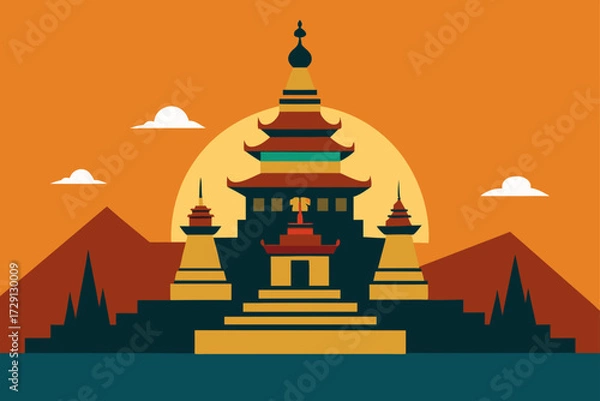 Obraz vector illustration of temple