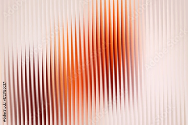 Fototapeta Vibrant abstract ribbed texture with fiery red and orange accents against a soft, light background