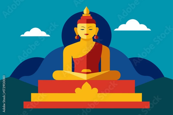 Obraz buddha statue in the temple