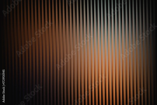 Fototapeta Abstract vertical ribbed texture with warm orange and brown tones and a dark vignette