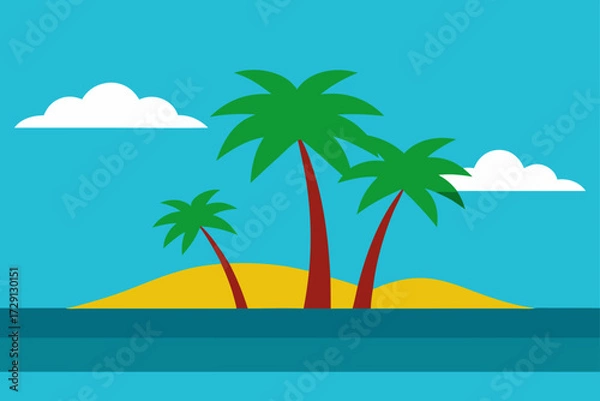 Obraz tropical beach with palm trees
