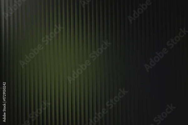 Fototapeta Dark abstract vertical ribbed texture with muted green and black tones and a vignette