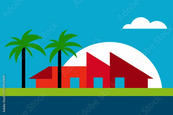 Obraz summer landscape with house