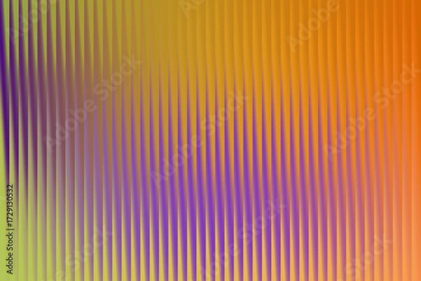 Fototapeta Abstract background with vertical ridges in warm gradient colors of yellow, orange, and purple