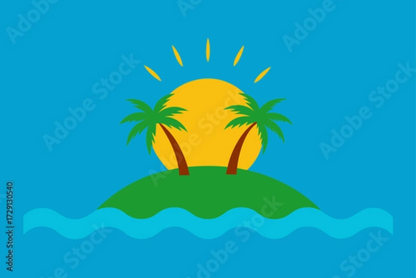 Obraz palm trees on the beach