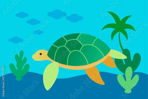 Obraz turtle on the beach
