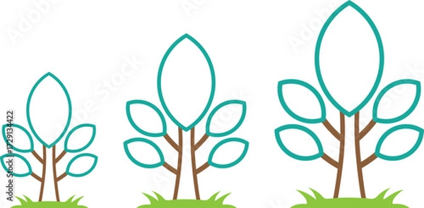 Fototapeta Botanical Flower Tree Line Drawing Vector Pack for Natural Logo Design, Organic Branding, and Eco-Themed Illustrations