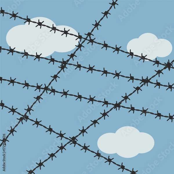 Obraz Barbed wire illustration vector design