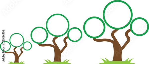 Fototapeta Botanical Banyan Tree Line Vector Illustrations – Decorative Plant Elements, Silhouettes, and Garden-Inspired Nature Symbols