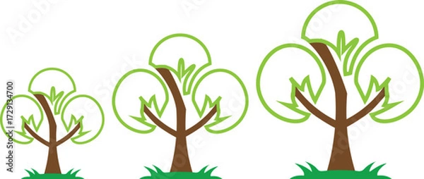 Fototapeta Unique Banyan Tree Outline Vector Collection – Minimalist Line Icons, Botanical Elements, and Environmental Illustration Designs