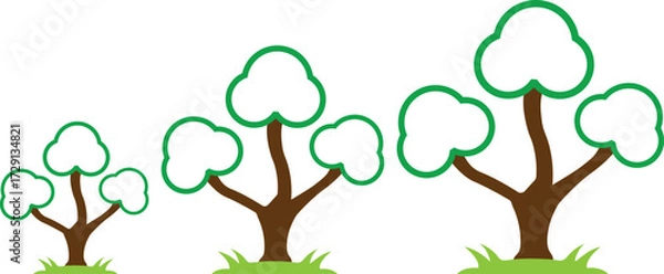 Fototapeta Minimal Banyan Tree Line Vector Silhouettes Collection for Logos, Nature Illustrations, Eco-Friendly Branding, and Botanical Art Projects