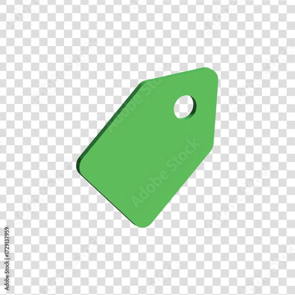 Fototapeta 3D price tag icon PNG with transparent background, representing discount, sales promotion, and retail shopping.