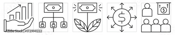 Fototapeta Corporate finance related icons set. Vector editable stroke.