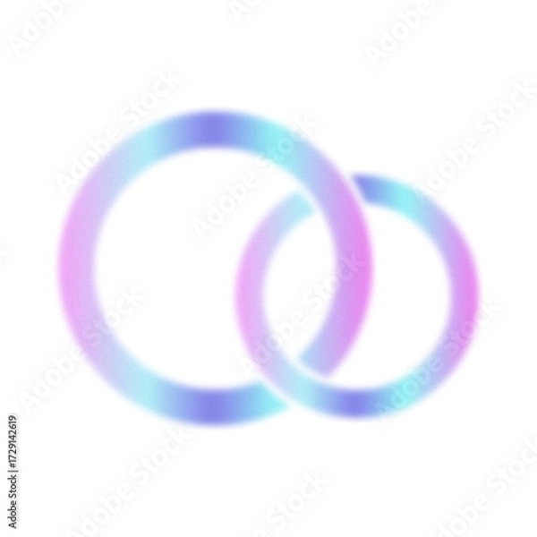 Obraz Abstract Gradient Neon Rings with Soft Glow on White Background