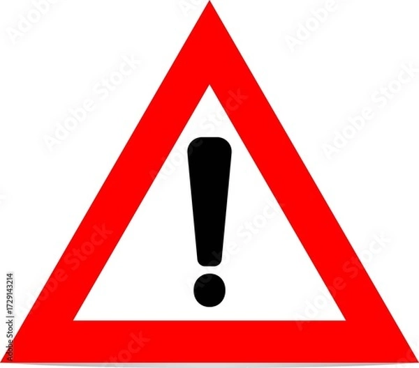 Fototapeta Warning Sign: General Hazard Alert with Exclamation Point