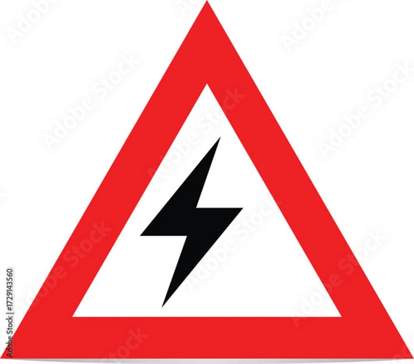 Fototapeta Warning Sign: High Voltage Hazard Risk