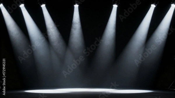 Obraz Spotlights shining on dark stage