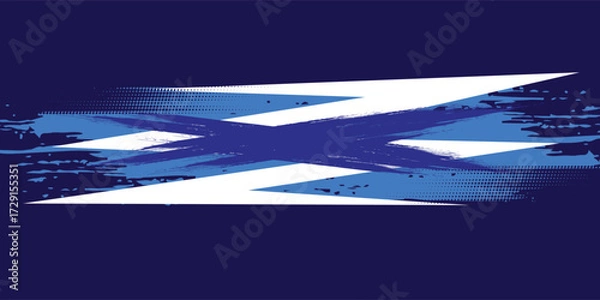 Obraz Vibrant Blue and Purple Brush Texture Halftone Effect Grunge Sports Background for Dynamic Banner or Poster Design with Energetic and Active Atmosphere