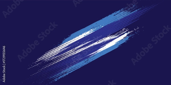 Obraz Vibrant Blue and Purple Brush Texture Halftone Effect Grunge Sports Background. vector illustration