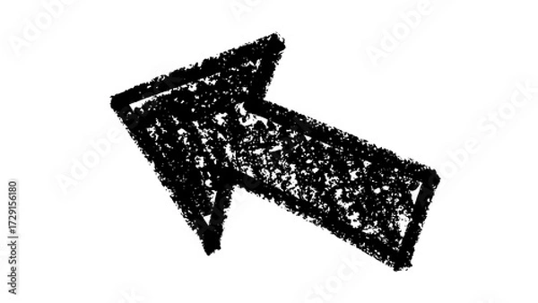 Fototapeta Thick left crayon texture arrow shape