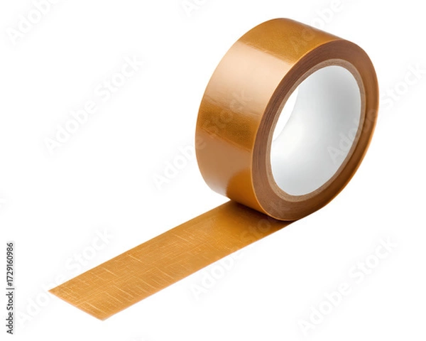 Obraz Roll of brown packing tape isolated on transparent background