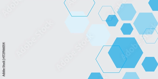 Fototapeta Abstract blue hexagon banner background. Eps 10