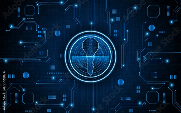 Fototapeta technology circuit board key icon. Cyber ​​data security and privacy concept. modern technology innovation concept background	