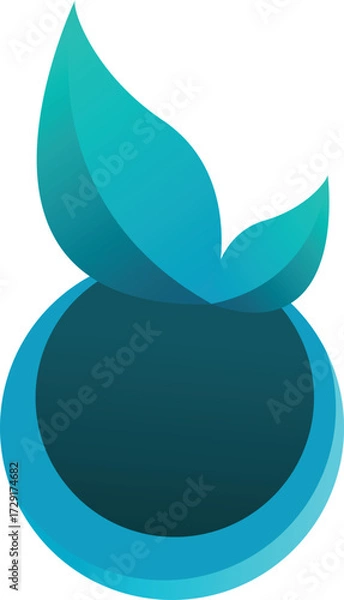 Obraz minimalist leaf logo icon vector