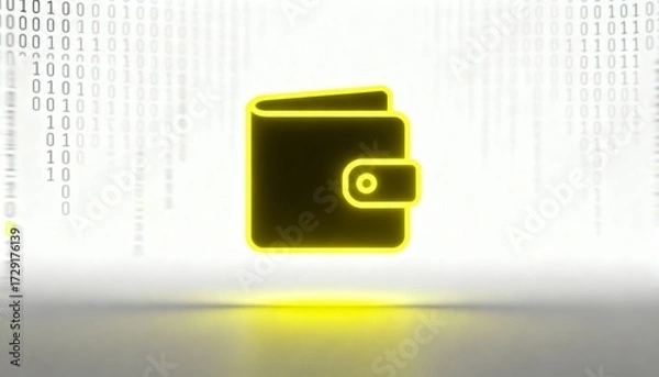 Fototapeta Digital wallet transactions online graphic visualization futuristic close-up financial concepts for e-commerce growth