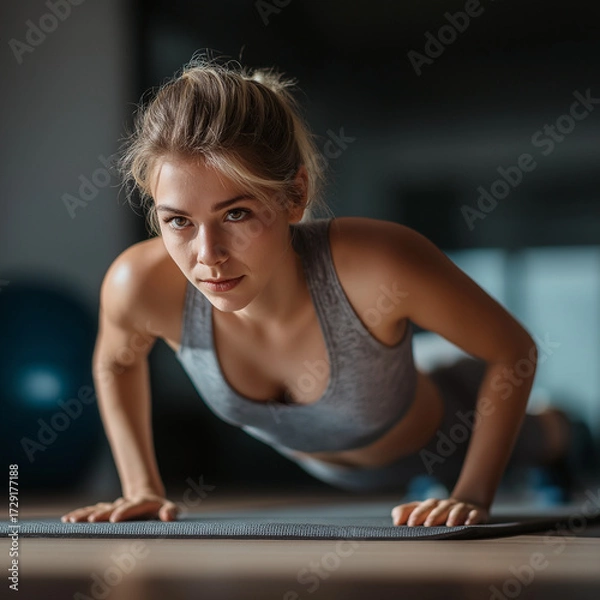 Obraz Home workout push-ups exercise