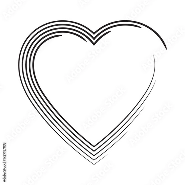 Fototapeta Abstract heart shape design element.
