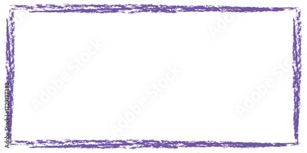Fototapeta Crayon. Frame. Border. A hand drawn vector frame with a purple crayon or chalk scribble texture for a children's book, a school project, a creative poster, or a fun design element.