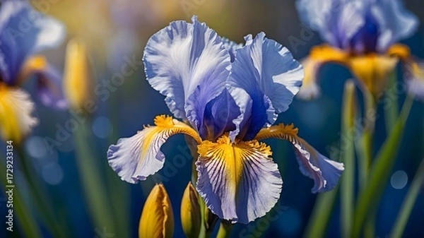 Fototapeta Iris Flower with Buds in Background
