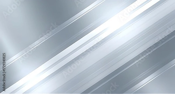 Fototapeta Glossy silver metal with sleek diagonal speed lines and intense highlights, ideal for technology branding, automotive themes, and modern industrial or sci-fi digital compositions.