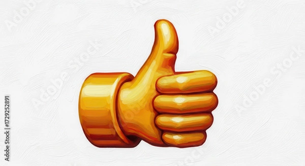Fototapeta Golden Thumbs Up Symbol of Approval and Positive Affirmation