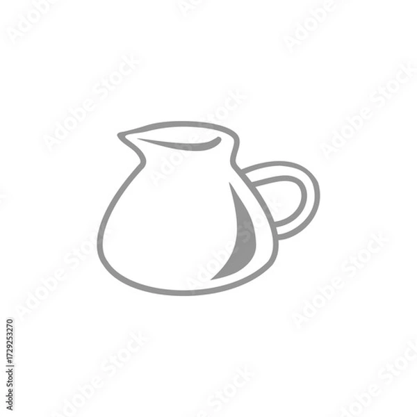 Fototapeta Illustration of a Simple Pitcher A Minimalist Design on a White Background, Suitable for Various Creative Projects and Design Applications