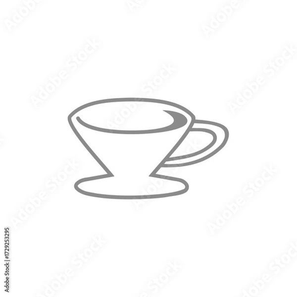 Fototapeta Simple line art illustration of a coffee dripper, an elegant and minimalist representation of a popular brewing method for coffee lovers