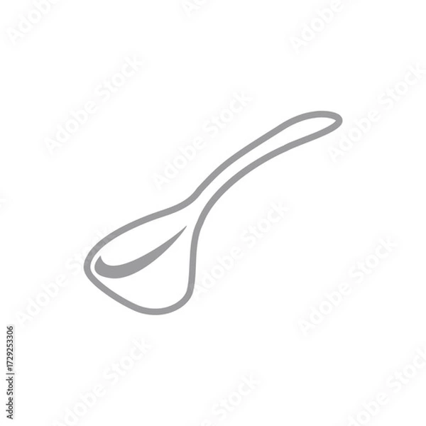 Fototapeta Elegant Ladle Icon on White Simplicity in Kitchenware, Essential Cooking Tool Symbol, Culinary Element for Recipes and Food Presentation