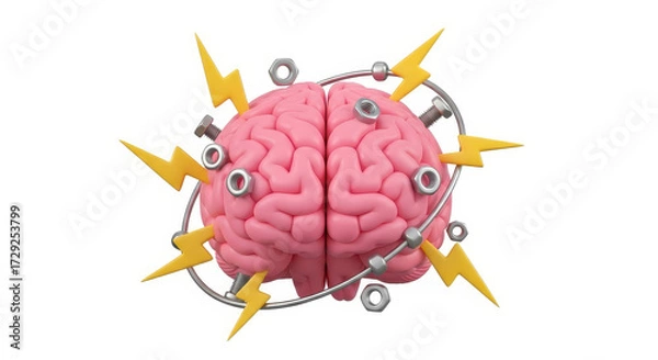 Fototapeta Amazing Brain Power and Creative Ideas Sparking Innovation and Problem Solving Thinking