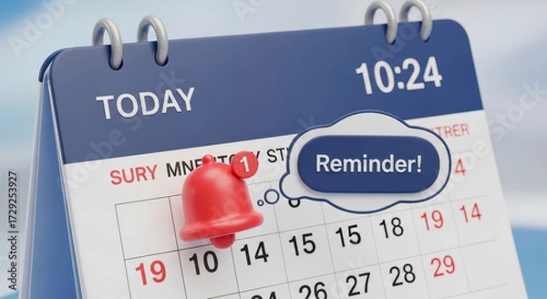 Fototapeta Set Your Important Schedule Reminders on This Blue Calendar Today