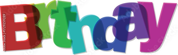 Fototapeta Colorful Birthday Word Art Typography Design for Celebration and Invitation